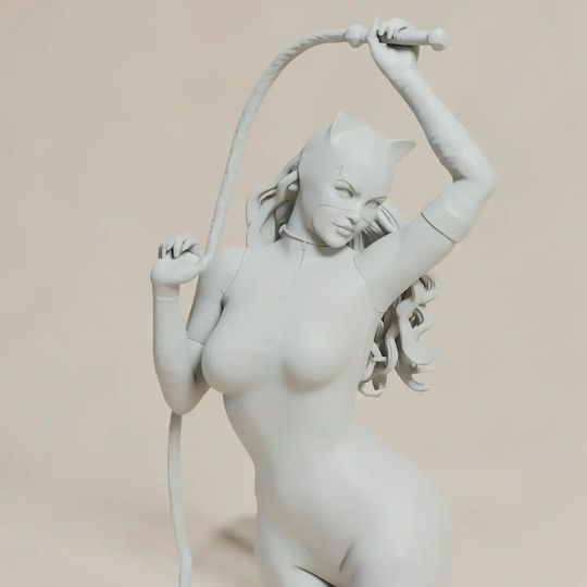 Unbemalte 3d Figur Katzefrau Stehend 3d Druck Figur Dc Diy Bemalen Geschenk Farben 20 Cm 1:8