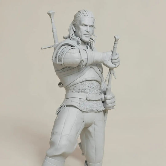 iLovePrints Sammelbare Figuren Άβαφη 3d Art der Figur Geralt Schwert Basis Pose Diy Geschenk Farben 30 Cm 1:6