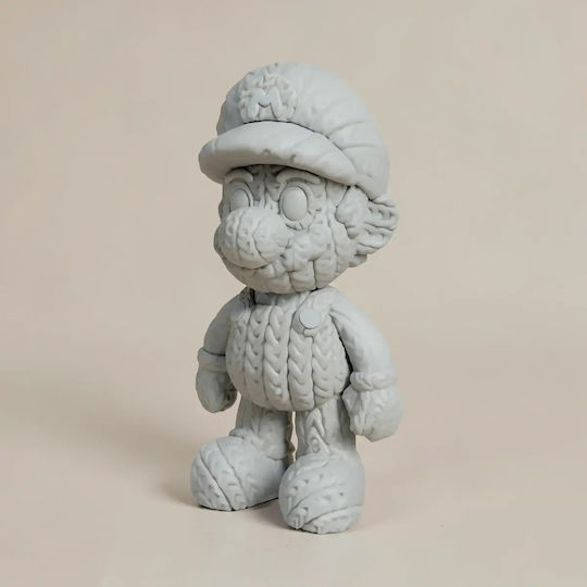 Άβαφη 3d Φιγούρα Super Basic Knitted Super Mario Βάψιμο Diy Δώρο Χρώματα 20 Cm 1:8