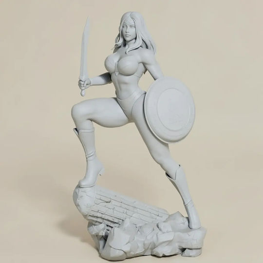 Unpainted 3D Figur Wonder Woman Shield Sword 3D Painting Diy Geschenk Farben 15,2 Cm 1:12