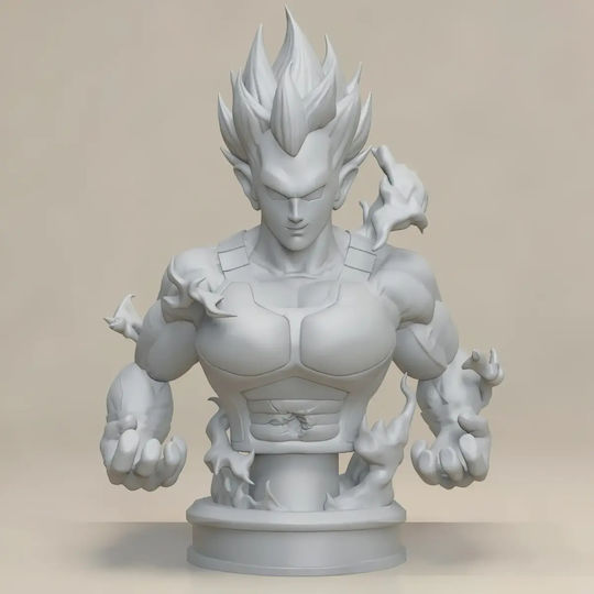 Небоядисана 3D Фигура Vegeta Hakaishin Бюст 3D Боядисване DIY Подарък Цветове 30 см 1:6