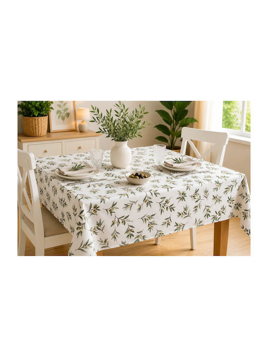 Τραπεζομάντηλο με Δαντέλα Αλέκιαστο Σετ Lace Olive 120x160εκ.