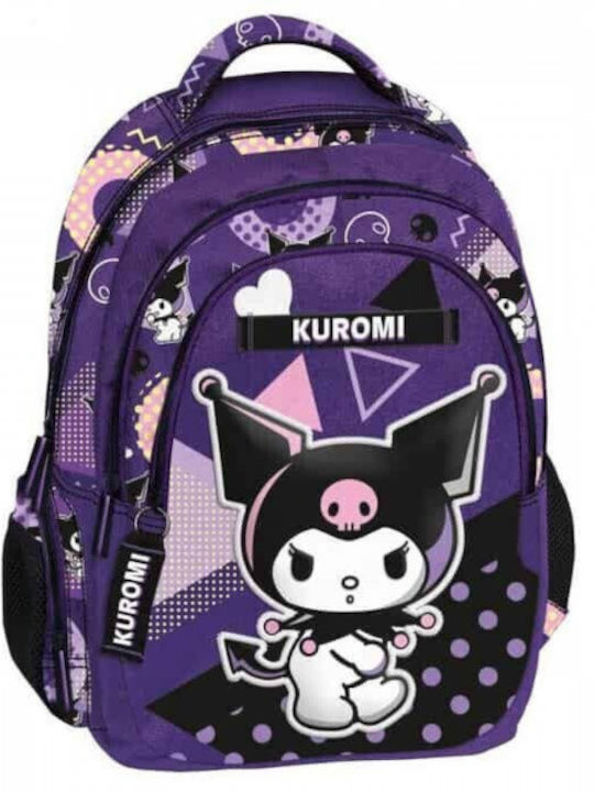 Graffiti Pop Art Kuromi School Backpack Elementary With Water Bottle Holder 30 x 14 x 44cm