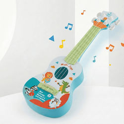 Chitară Pentru Copii 4 Corzi Ukulele Design Animal 40 Cm Turcoaz