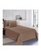 SpitiBazaar Set Single Bed Sheets 160x240cm Brown 3 Pieces
