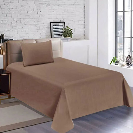 SpitiBazaar Σετ Σεντόνια Υπέρδιπλα 225x245εκ. Καφέ (4τμχ)