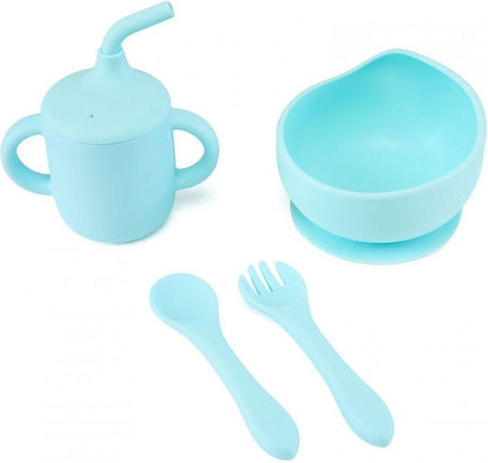 U-Grow Set de hrană din silicon albastru 4 bucăți