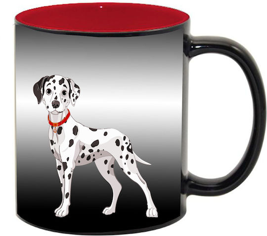 Magic Black Mug Red Interior Dalmatians Dalmatian