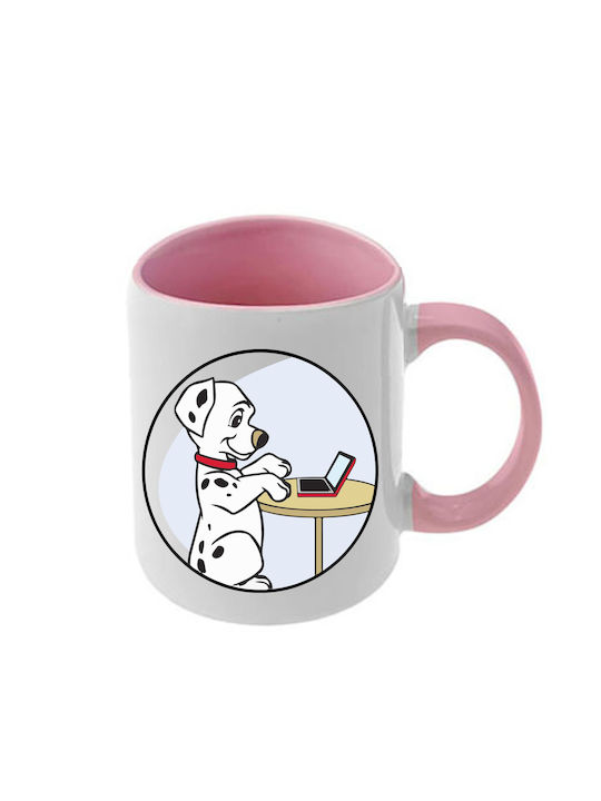 Κούπα Dalmatians Δαλματίας Ροζ Λαβή Εσωτερικό