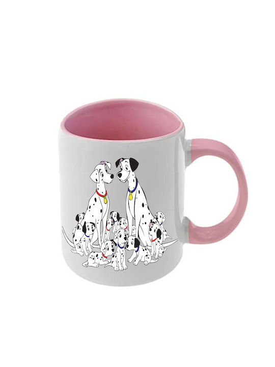 Κούπα Dalmatians Δαλματίας Ροζ Λαβή Εσωτερικό