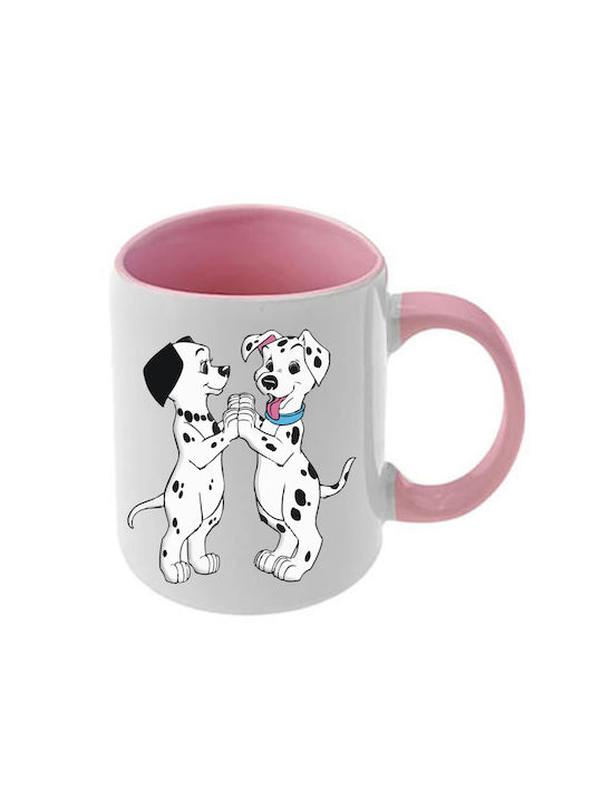 Κούπα Dalmatians Δαλματίας Ροζ Λαβή Εσωτερικό