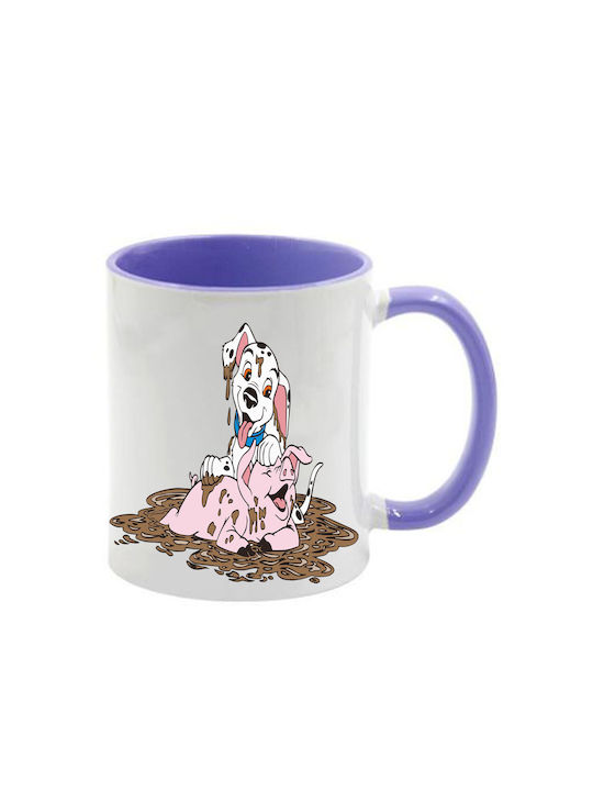 Κούπα Dalmatians Δαλματίας Λιλά Λαβή Εσωτερικό
