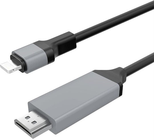 ATC HDMI мъжки - Lightning мъжки 1.8m Черен