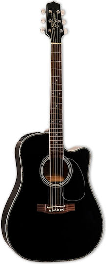 Takamine Dreadnought Semi-Acoustic Guitar Cutaway Black