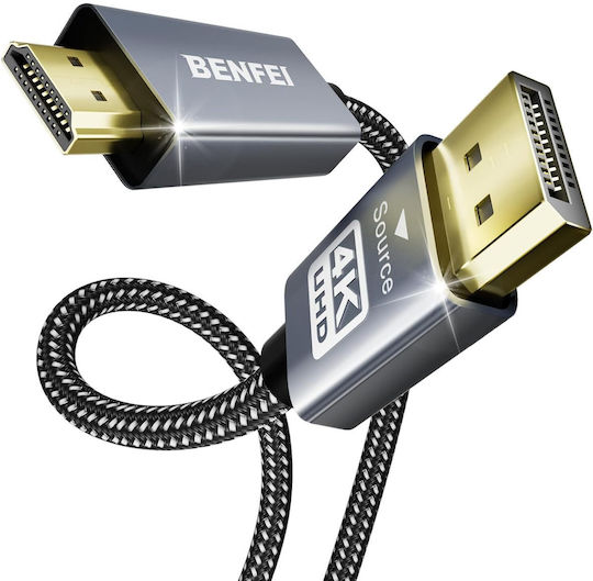 Benfei GSM276134 DisplayPort-Kabel Männlich - HDMI Männlich 0,9m Graues