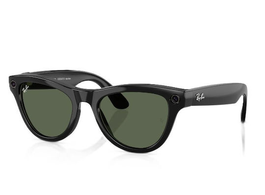 Ray-Ban Ochelari Inteligenți Ray-Ban Meta Skyler Lucios Wi-fi 6 Bluetooth Cameră Înregistrare Video Asistent Vocal 32 GB Flash Ramă Completă Lentile G-15 Verzi Negru Verde