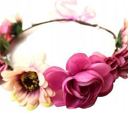 Boho Stirnband Kranz Elastisch Rosa Blumen 48aa Boho Stirnband Kranz Elastisch Rosa Blumen 48aa