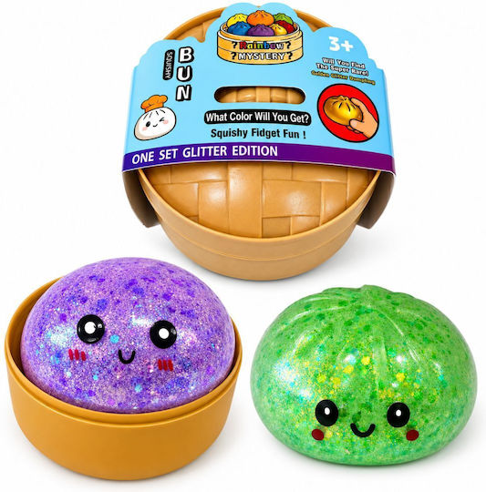 Taba World Glitter Squishy Dumpling Αφρώδες Λευκό (Διάφορα Σχέδια) 1τμχ