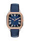 Fossil Drei Herrenuhren 42mm Batterie mit Silber Lederriemen