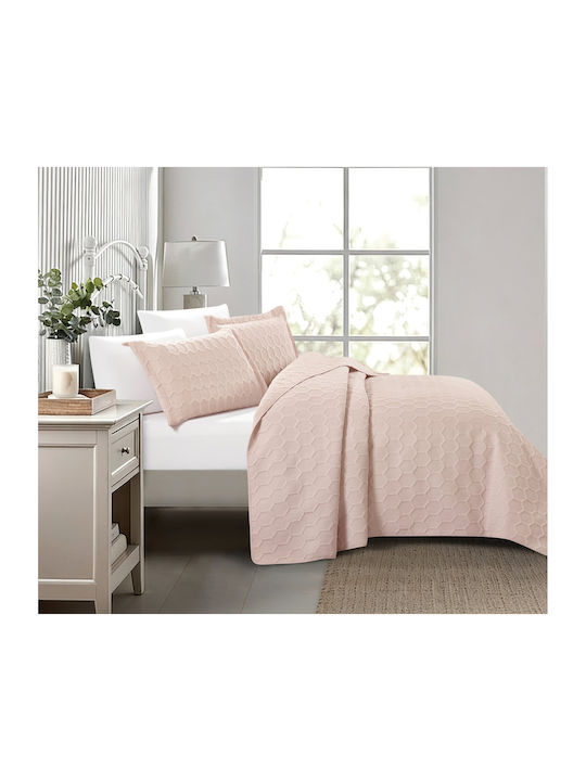 Liolios Home Glenda Coverlet Set Single Pink 170x240cm 2 Pieces