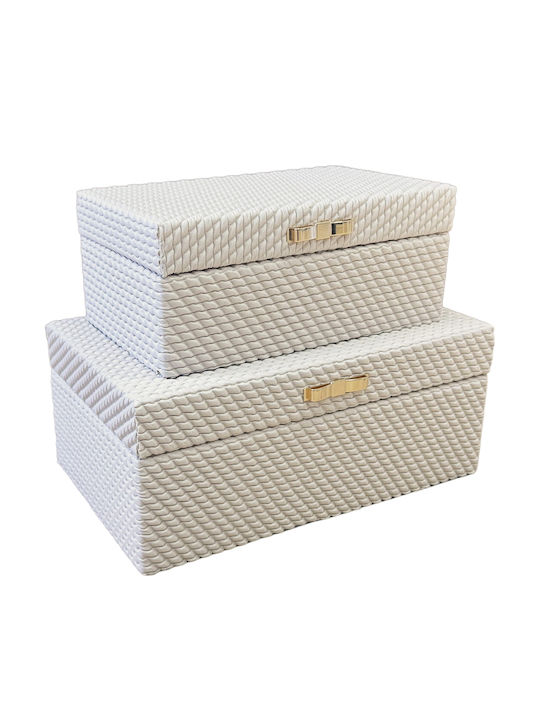 Espiel Plastic Storage Box with Lid White 20x12x8cm