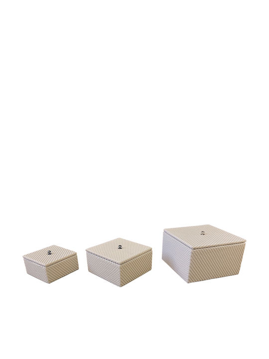 Espiel Plastic Storage Box with Lid Brown 16x16x9cm