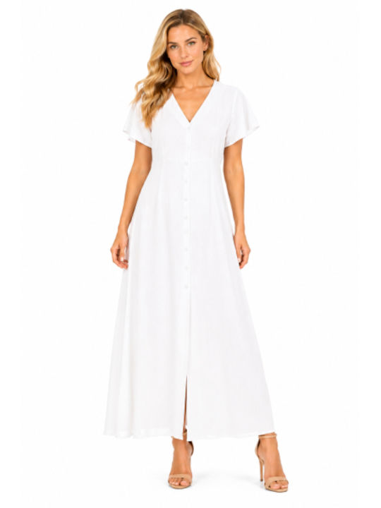Morena Spain Summer Maxi Dress White SC-PS24-10...