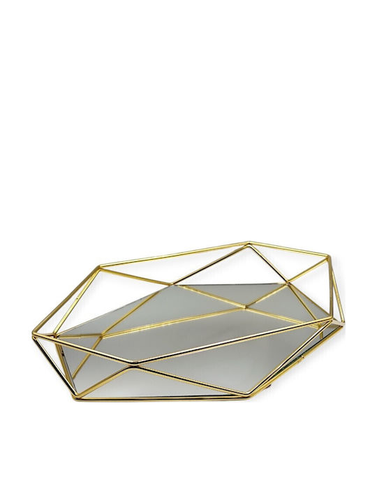 Wedding Tray Made of Metallic with Mirror Gold