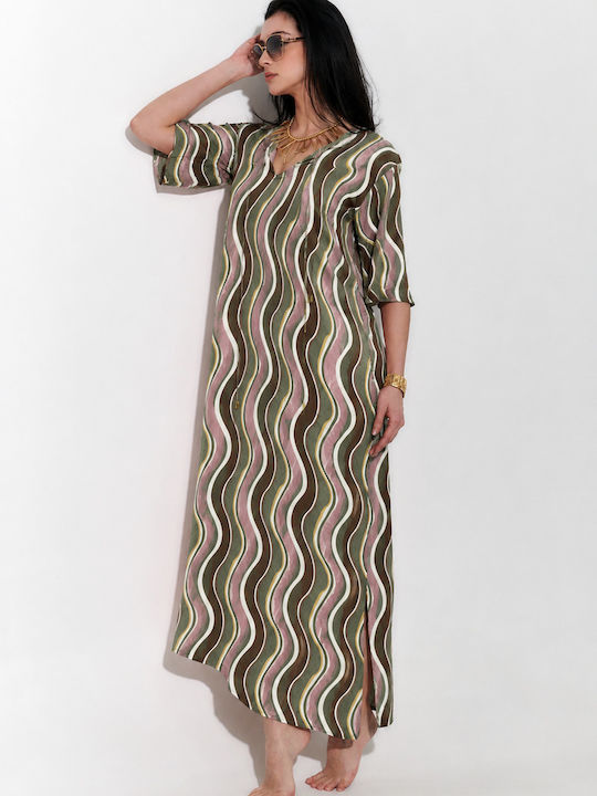 Sommer Maxi Damenkleid mit Tränen Wellenmuster