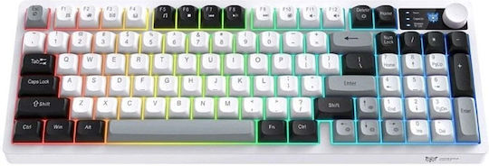 Onikuma MT902 Kabelloses Gaming-Tastatur mit RGB-Beleuchtung Englisch (US) Schwarz / Weiß