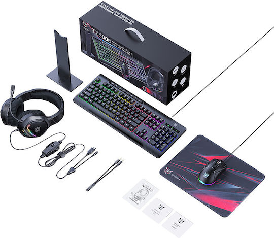 Onikuma TZ5008 5 in 1 Σετ Gaming Πληκτρολόγιο με RGB φωτισμό & Ποντίκι (Αγγλικό US)
