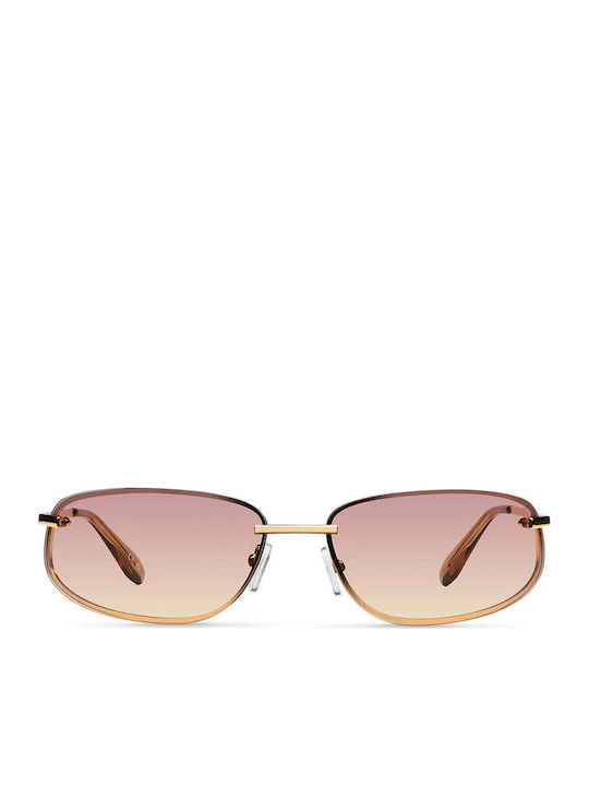 Meller Abeni Unisex Sunglasses with Gold Metallic Frame and Gold Gradient Lens AB-GOLDBROWN