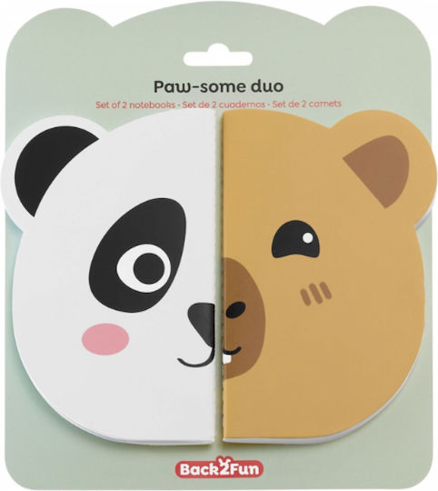 Miquelrius Set of 2 Notebooks 34 Sheets with White Pages Panda And Capy