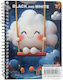 Black & White Clouds Spiral Notepad 100 Sheets Ruled Black