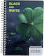 Black & White Clover Μπλοκ Σημειώσεων Σπιράλ 100 Φύλλων Ριγέ Μαύρο
