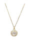 Dorian Gray Necklace from Gold Plated Steel with Grey Zircon