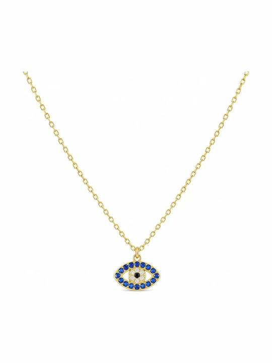 Nire Halskette Auge mit Zirkon Blau