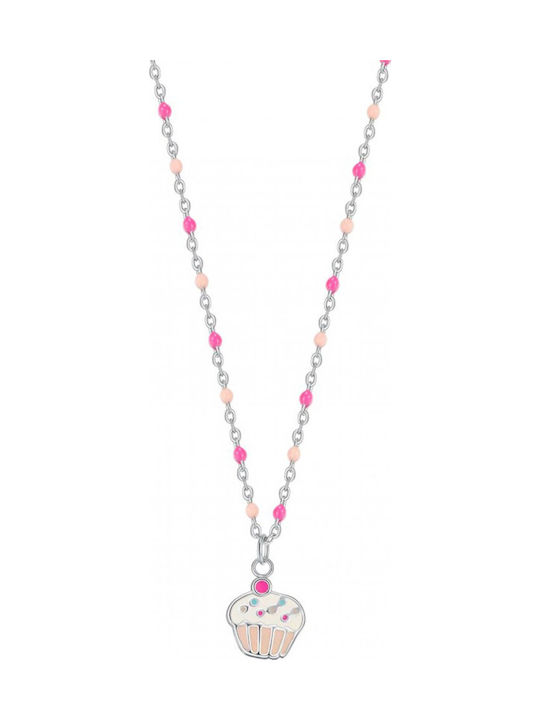 Luca Barra Silver Steel Cupcake Jc158