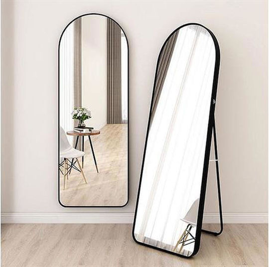 Oglindă cu Cadru Metalic Negru 147x37cm