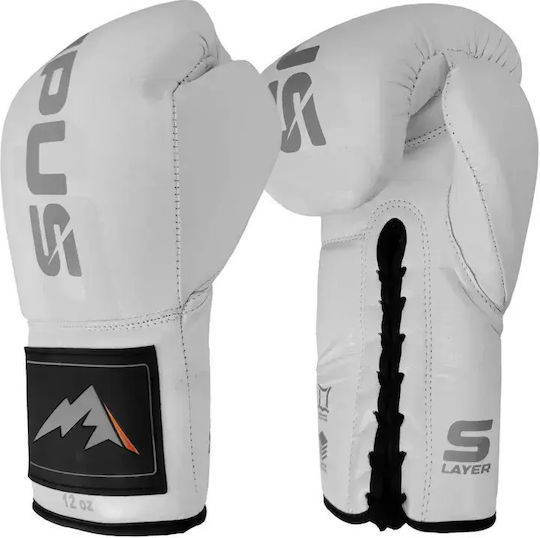 Olympus Sport 401035L.8oz.White Boxing Gloves Leather For Competition White