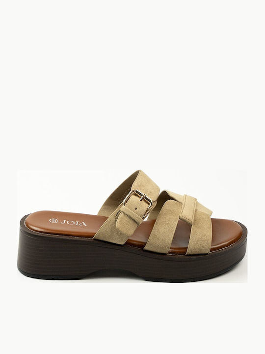Women's Flat Sandals Flatforms Beige