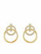 Jools Silver Gold Plated Hoop Earrings with Stones