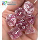 Suegao Set 7 Transparente Glitzer Würfel Rollenspiele Pink Weiß