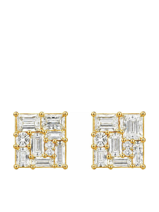 Jools Gold Plated Silver Stud Earrings with Stones
