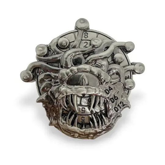 Suegao 7-in-1 3d Metal Beholder Dice D4-d20 Tabletop Rpg Metallic Silver