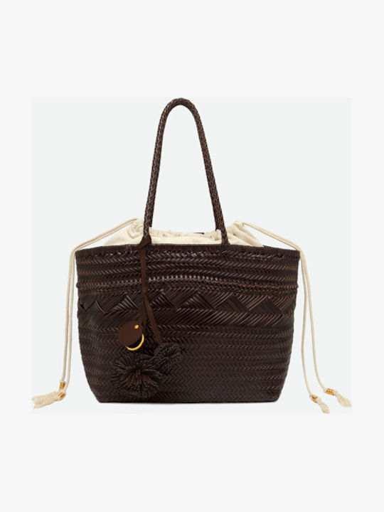 Leather Women's Shoulder Shopper Bag Brown