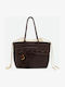 Leather Women's Shoulder Shopper Bag Brown