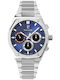 Pierre Lannier Herrenuhr Chronograph Batterie mit Silber Metall-Armband