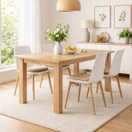 Faii Extendable Table from Solid Oak Wood 160(+40)x90x78cm
