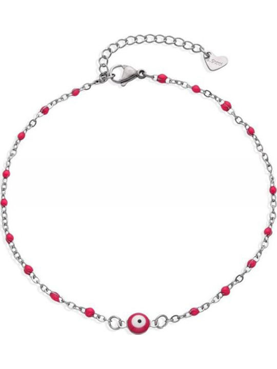 Asimi Body Piercing Верига за глезен от стомана червена 23cm Asimi Body Piercing Верига за глезен от стомана червена 23cm